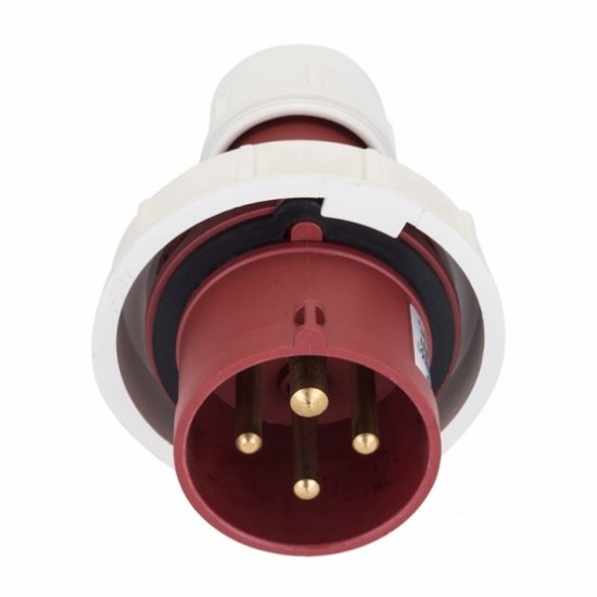 Вилка силовая прямая переносная EKF PROxima с заземлением 3Р+РЕ 16 А 380 В IP67 красная (ps-0142-16-380)