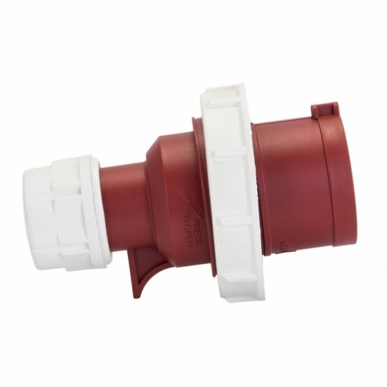 Вилка силовая прямая переносная EKF PROxima с заземлением 3Р+РЕ 16 А 380 В IP67 красная (ps-0142-16-380)