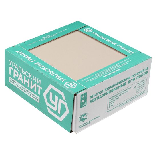 Керамогранит Уральский Гранит Моноколор молочный U100M 300х300х8 мм (15 шт.=1,35 кв.м)