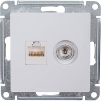 Двухместный механизм розетки Systeme Electric ATLAS DESIGN