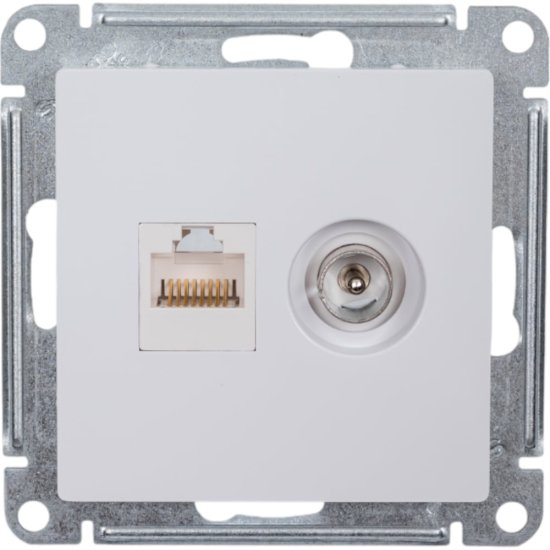 Двухместный механизм розетки Systeme Electric ATLAS DESIGN