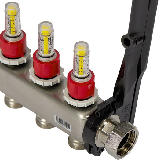 Коллектор для теплого пола Tece 1 ВР(г) х 11 выходов 3/4 НР(ш) ЕК х 1 ВР(г) с расходомерами (77310011)
