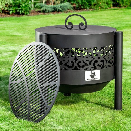 Чаша костровая Ажурная 500 мм коническое дно 3 ножки