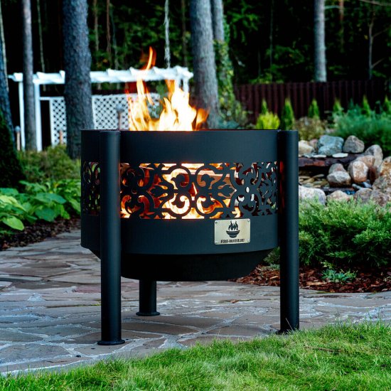 Чаша костровая Ажурная 500 мм коническое дно 3 ножки