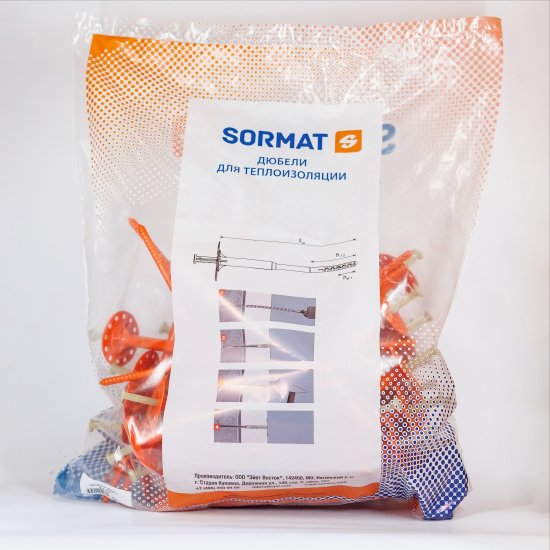 Дюбель для теплоизоляции Sormat 8х255 мм металлический гвоздь с термоголовкой (50 шт.)