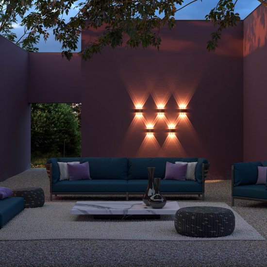 Светильник светодиодный садово-парковый настенный Maytoni Strato черный 3000К 4 Вт IP54 (O417WL-L4B3K)