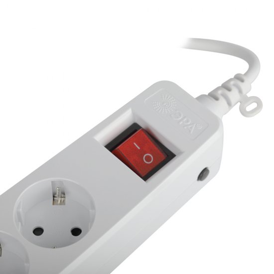 Сетевой фильтр Эра 5 розеток 3 м 10 А 2,2 кВт белый (Б0027829)