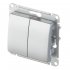 Переключатель Systeme Electric Glossa двухклавишный встраиваемый алюминий (GSL000365)