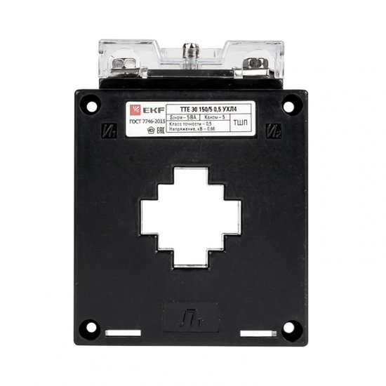 Трансформатор тока EKF PROxima ТТЕ-30-150/5А 660 В IP20 однофазный с универсальным окном класс точности 0,5