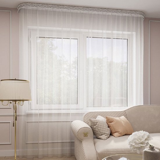 Тюль сетка белый 300х280 см Legrand с утяжелителем (58088709)