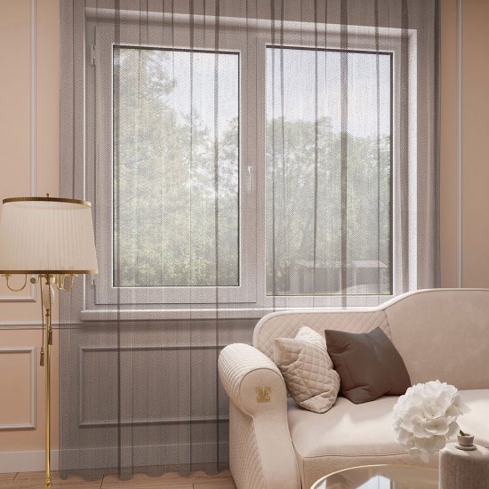 Тюль сетка шоколад 500х280 см Legrand с утяжелителем (58109821)