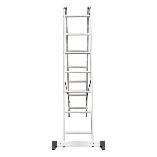 Лестница алюминиевая трансформер двухсекционная 7 ступеней Hesler бытовая