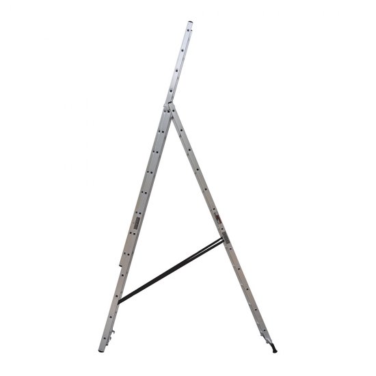 Лестница алюминиевая трансформер трехсекционная 12 ступеней Hesler бытовая