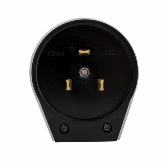 Вилка настенная открытая установка 2P+PE IP20 черная для разъема РШ-ВШ (AS-250-B-02)