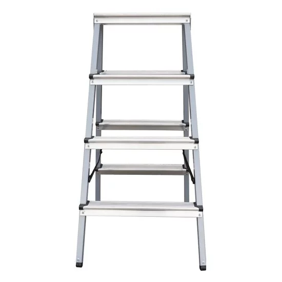 Стремянка стальная с алюминиевыми ступенями 4 ступени 80 мм двухсторонняя 0,87 м Hesler