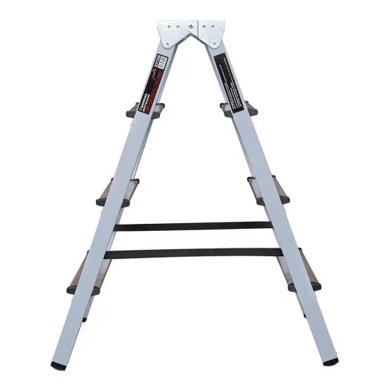 Стремянка стальная с алюминиевыми ступенями 4 ступени 80 мм двухсторонняя 0,87 м Hesler