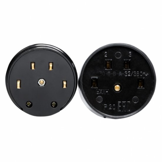 Комплект для подключения электроплит PROxima открытая установка с заземлением 3P+PE IP20 черный (AS-380-O-04)