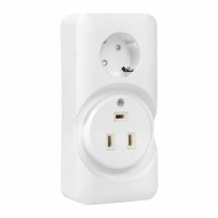Розетка настенная двойная открытая установка с заземлением 2P+PE 32 А IP20 белая (AS-250-32/16-O)