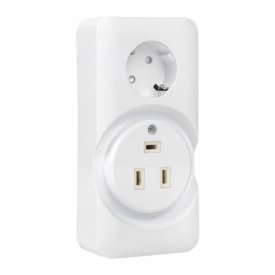 Розетка настенная двойная открытая установка с заземлением 2P+PE 32 А IP20 белая (AS-250-32/16-O)