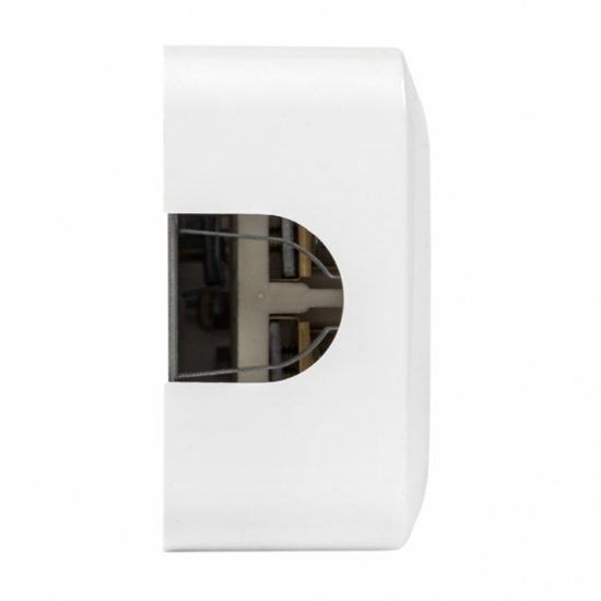 Розетка настенная двойная открытая установка с заземлением 2P+PE 32 А IP20 белая (AS-250-32/16-O)