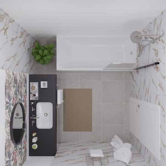 Шторка на ванну распашная 75х140х0,4 см профиль черный Triton Соло (Щ0000051154)