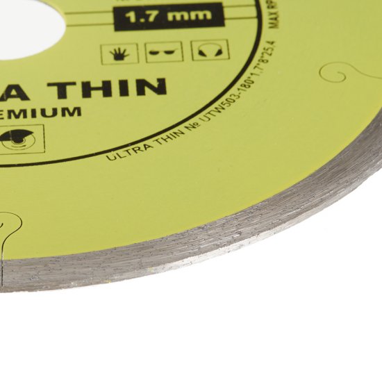 Диск алмазный по керамограниту Trio-Diamond Hot Pres 180x25,4x1,7 мм сплошной мокрый рез (UTW504)