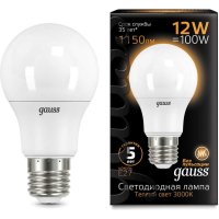 Лампа Gauss LED A60 globe 12W E27 3000K