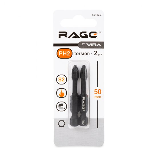 Бита Rage by Vira (554125) PH2 магнитная 50 мм торсионная (2 шт.)