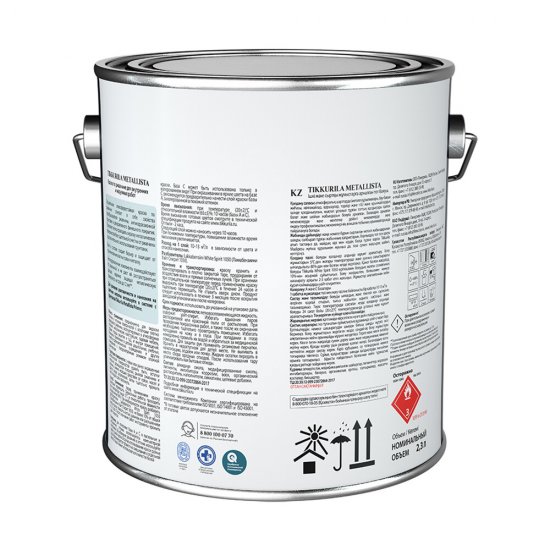 Краска по ржавчине Tikkurila/Tikkivala Metallista бесцветная база С гладкая глянцевая 2,3 л