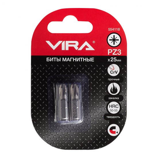 Бита Vira (554118) PZ3 магнитная 25 мм (2 шт.)