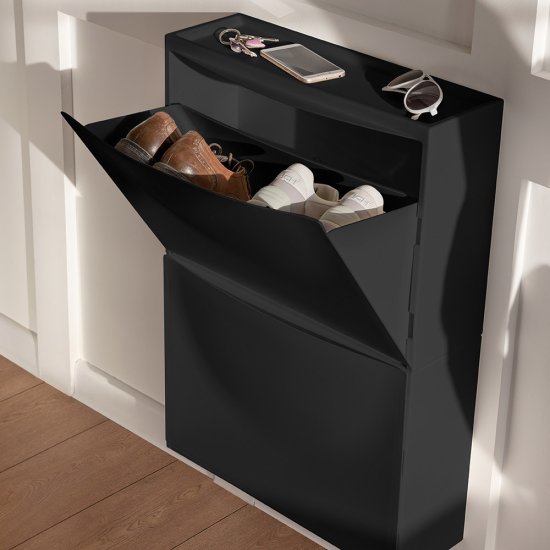 Обувница подвесная пластиковая черная 512х185х380 мм Econova