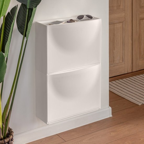 Обувница подвесная пластиковая белая 512х185х380 мм Econova