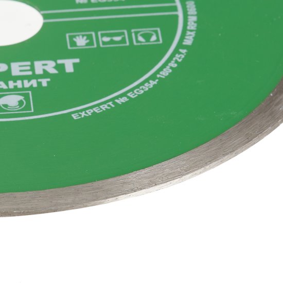 Диск алмазный по керамограниту Trio-Diamond Hot Pres 180x25,4x1,8 мм сплошной мокрый рез (EG354)