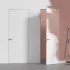 Дверь межкомнатная Invisible 700х2200 мм без покрытия глухая правая с прямым открыванием с замком хром