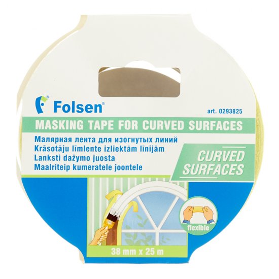 Лента малярная Folsen для изогнутых линий 38 мм 25 м
