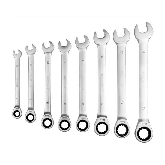 Набор гаечных ключей с трещоткой AV Steel 8-19 мм (AV-035080) (8 шт.)