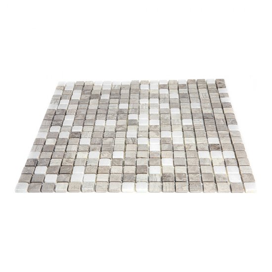 Мозаика Mir Mosaic Natural i-Tilе серая из натурального камня 298х298х4 мм глянцевая