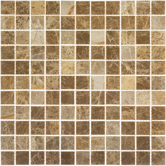 Мозаика Mir Mosaic Natural i-Tilе светло-коричневая из натурального камня 298х298х4 мм глянцевая