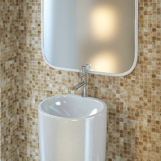 Мозаика Mir Mosaic Natural i-Tilе светло-коричневая из натурального камня 298х298х4 мм глянцевая