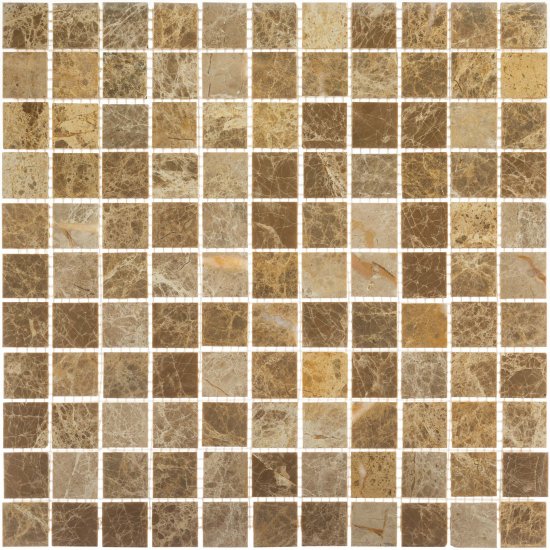 Мозаика Mir Mosaic Natural i-Tilе светло-коричневая из натурального камня 298х298х4 мм глянцевая