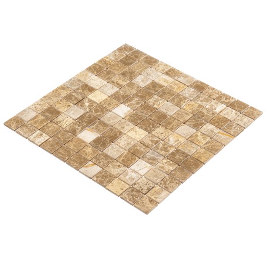 Мозаика Mir Mosaic Natural i-Tilе светло-коричневая из натурального камня 298х298х4 мм глянцевая