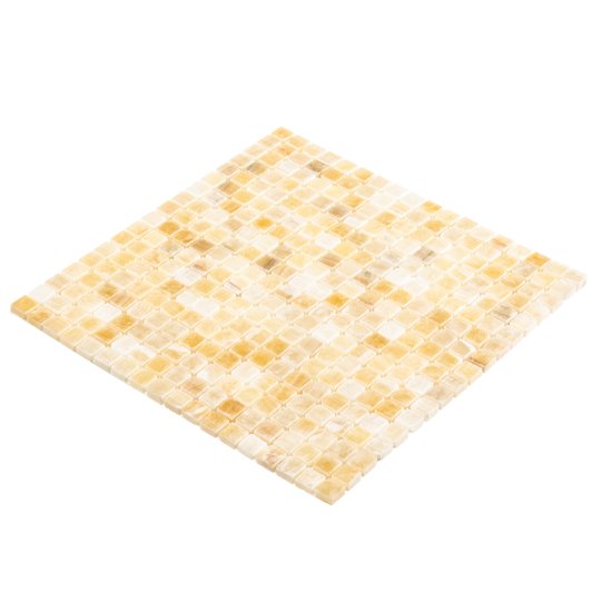 Мозаика Mir Mosaic Natural Adriatica желтая из натурального камня 305х305х7 мм глянцевая