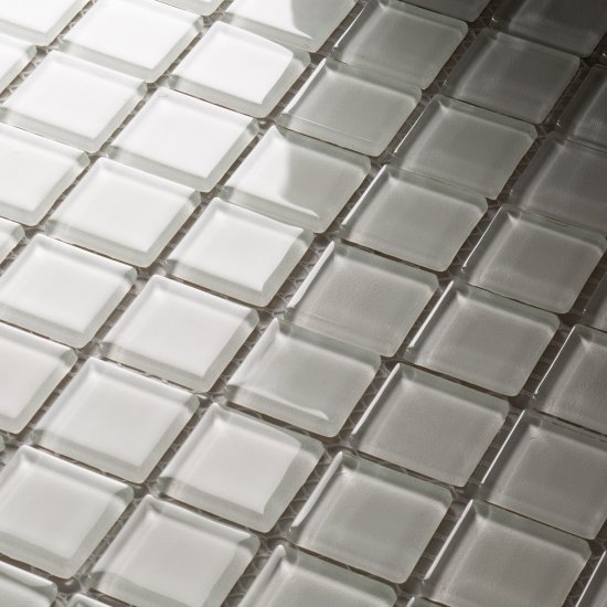 Мозаика Mir Mosaic Natural Color palette белая стеклянная 300х300х4 мм глянцевая