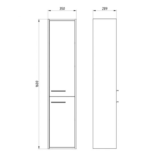 Пенал АСБ-Мебель Монца 35 см подвесной правый дуб золотой