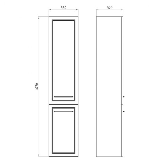 Пенал АСБ-Мебель Белмонти 35 см подвесной правый синий софт