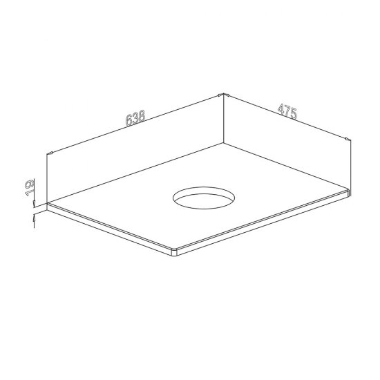 Столешница под раковину 63,8х47,5х1,9 см бетон монблан АСБ-Мебель Белмонти (11865)