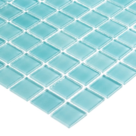 Мозаика Mir Mosaic Natural Color palette микс голубая стеклянная 300х300х4 мм глянцевая