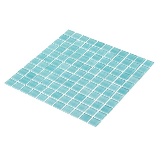 Мозаика Mir Mosaic Natural Color palette микс голубая стеклянная 300х300х4 мм глянцевая