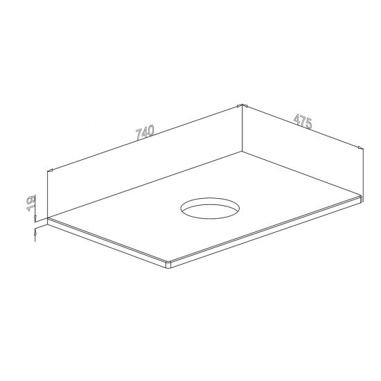 Столешница под раковину 74х47,5х1,9 см бетон монблан АСБ-Мебель Белмонти (11866)