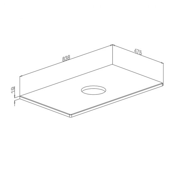 Столешница под раковину 83,8х47,5х1,9 см бетон монблан АСБ-Мебель Белмонти (11867)